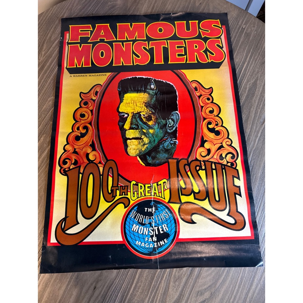 Warren Famous Monsters Frankenstein Poster‎ 100th Issue 20x28 Multicolor